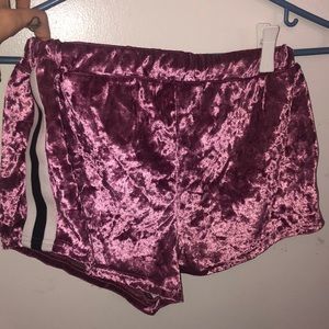 Pink Fuzzy Shiny Shorts